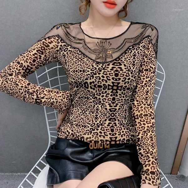 women's t-shirt rhinestone lace women 2021 spring long sleeve mesh hollow out leopard tshirt plus size blusas, White
women's t-shirt rhinestone lace women 2021 spring long sleeve mesh hollow out leopard tshirt plus size blusas, White