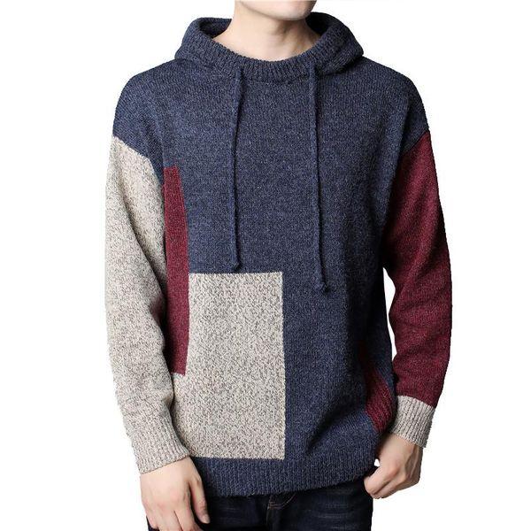 men's sweaters streetwear knitted sweater hooded jumper autumn men blue patchwork casual sweatshirt tracksuit harajuku homm, White;black
men's sweaters streetwear knitted sweater hooded jumper autumn men blue patchwork casual sweatshirt tracksuit harajuku homm, White;black