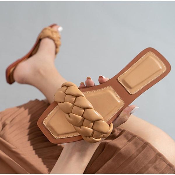 ladies slides summer casual shoes square toe low heels woman slippers pu leather weaving comfortable soft bottom female sandals, Black
ladies slides summer casual shoes square toe low heels woman slippers pu leather weaving comfortable soft bottom female sandals, Black