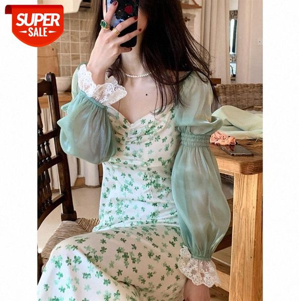 early, the beginning of new fashion, retro slim puff sleeve green print dress #pm7k, Black;gray
early, the beginning of new fashion, retro slim puff sleeve green print dress #pm7k, Black;gray