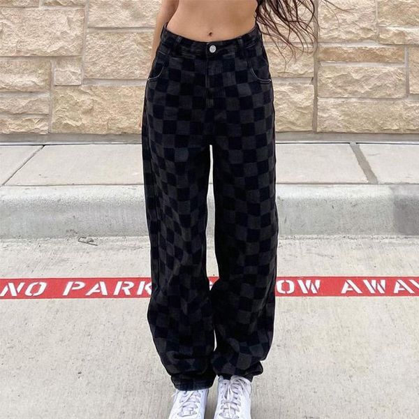 women's jeans 2021 harajuku women patchwork female streetwear checkered korean style wide leg pants straight plaid trousers, Blue
women's jeans 2021 harajuku women patchwork female streetwear checkered korean style wide leg pants straight plaid trousers, Blue