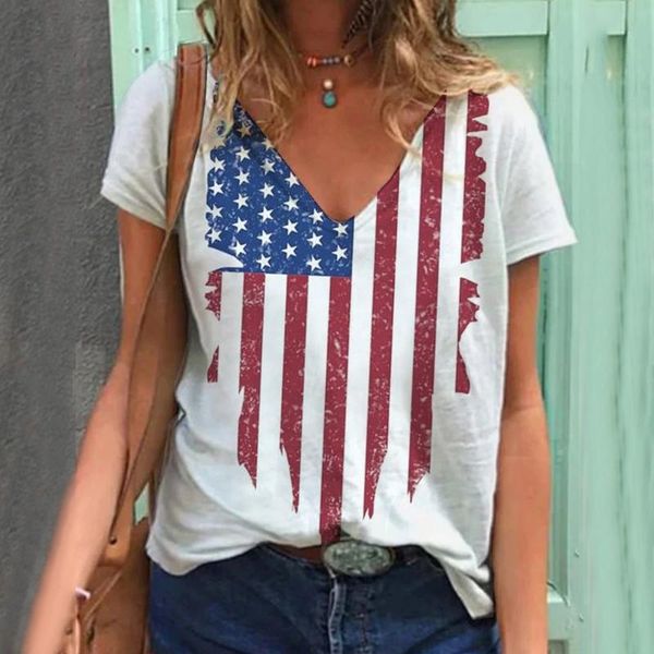 women's t-shirt american flag print woman t-shirts deep v-neck summer casual independence day short sleeve slim jacket, White
women's t-shirt american flag print woman t-shirts deep v-neck summer casual independence day short sleeve slim jacket, White