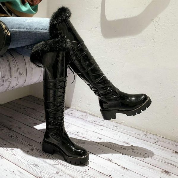 boots qutaa over the knee plush lace up winter women shoes round toe pu down long square heel snow size34-43 muvz, Black
boots qutaa over the knee plush lace up winter women shoes round toe pu down long square heel snow size34-43 muvz, Black