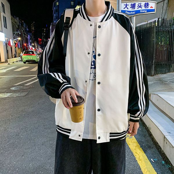jackets guochao brand baseball suit 2021 spring autumn splicing couple loose et men's street trend casual coat men, Black;brown
jackets guochao brand baseball suit 2021 spring autumn splicing couple loose et men's street trend casual coat men, Black;brown