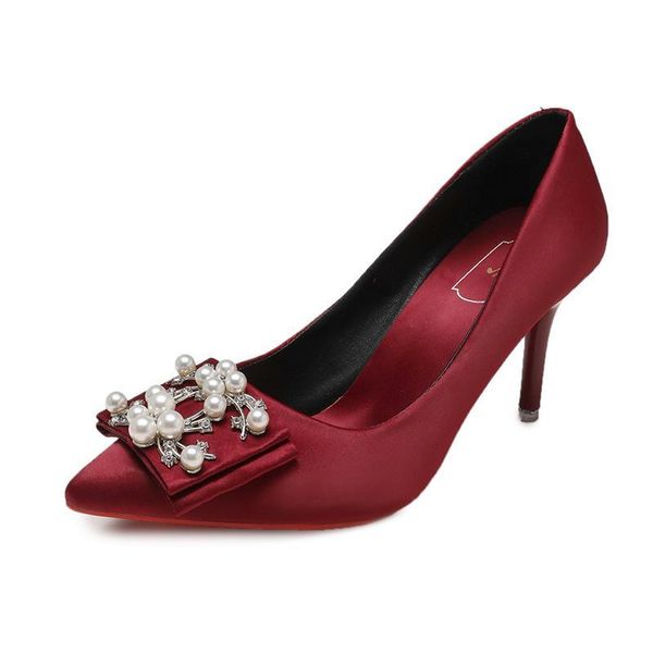 dress shoes wedding female spring single fine pointed high heels rhinestones pearl buckle shallow mouth champagne fe9t, Black
dress shoes wedding female spring single fine pointed high heels rhinestones pearl buckle shallow mouth champagne fe9t, Black