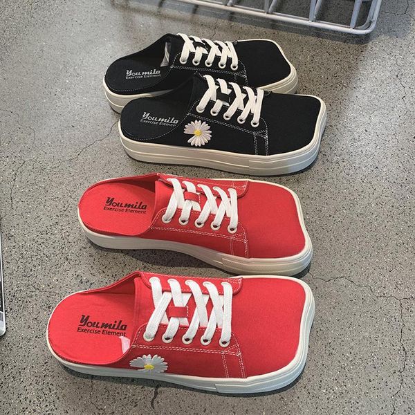slippers square head daisy half female 2021 summer sneakers thin section lazy one pedal red thick bottom canvas shoes, Black
slippers square head daisy half female 2021 summer sneakers thin section lazy one pedal red thick bottom canvas shoes, Black