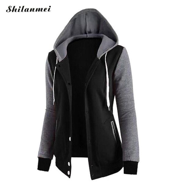 women's hoodies & sweatshirts autumn winter coat women 2021 fashion casual patchwork hooded jacket sweatshirt vintage slim female outwe, Black
women's hoodies & sweatshirts autumn winter coat women 2021 fashion casual patchwork hooded jacket sweatshirt vintage slim female outwe, Black