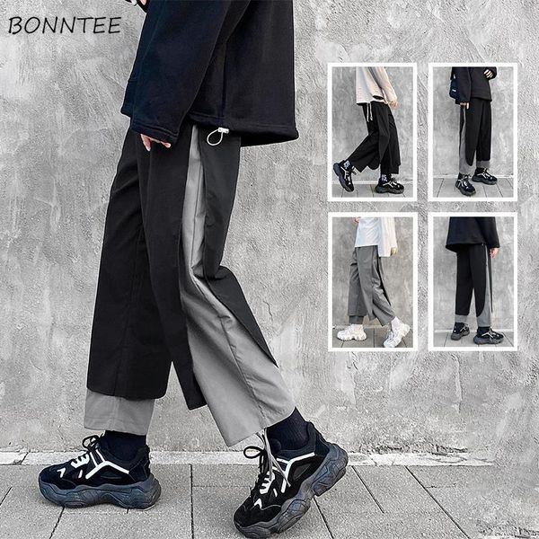men's pants fashion casual men spliced straight loose elastic waist fake two pieces trousers high street korean style hip hop teens, Black
men's pants fashion casual men spliced straight loose elastic waist fake two pieces trousers high street korean style hip hop teens, Black