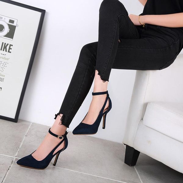 with thin heel and pointed toe in europe america spring summer 2021 hollow buckle single shoes women's sandals, Black
with thin heel and pointed toe in europe america spring summer 2021 hollow buckle single shoes women's sandals, Black