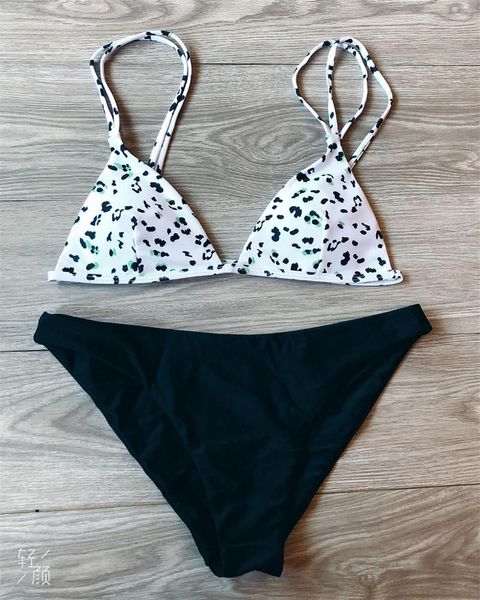 women's swimwear women leopard bikini set push-up padded swimsuit bathing beachwear bandage, White;black
women's swimwear women leopard bikini set push-up padded swimsuit bathing beachwear bandage, White;black