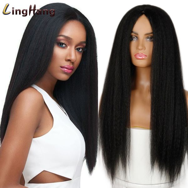 synthetic yaki straight wig 30 inches long hair side part wigs no bangs for african american womenfactory direct, Black
synthetic yaki straight wig 30 inches long hair side part wigs no bangs for african american womenfactory direct, Black