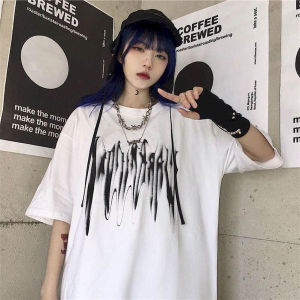 women's t-shirt 2021 goth tshirt women t shirt summer korean ins ink graffiti loose student short-sleeved harajuku dark, White
women's t-shirt 2021 goth tshirt women t shirt summer korean ins ink graffiti loose student short-sleeved harajuku dark, White