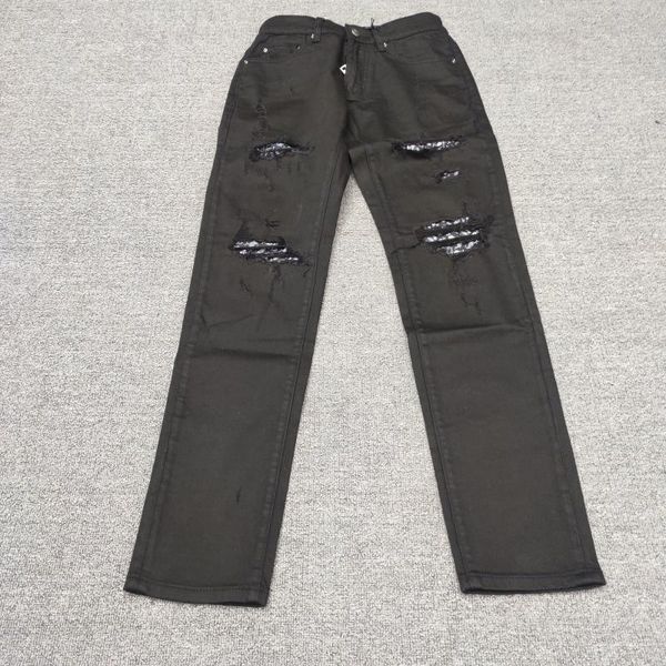 men's jeans black men bandana patched for distressed ripped vintage denim skinny hight street trendy brand pants, Blue
men's jeans black men bandana patched for distressed ripped vintage denim skinny hight street trendy brand pants, Blue