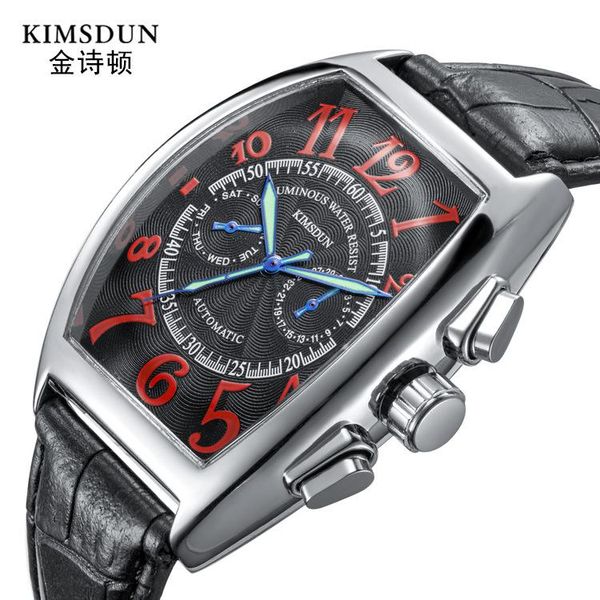 wristwatches kimsdun brand fashion watch business luminous men's barrel-shaped automatic mechanical multi-function waterproof, Slivery;brown
wristwatches kimsdun brand fashion watch business luminous men's barrel-shaped automatic mechanical multi-function waterproof, Slivery;brown
