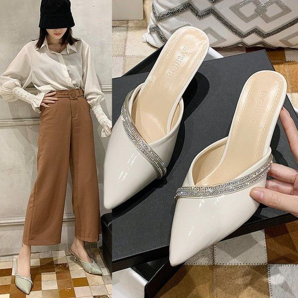 dress shoes women stiletto high heel crystal mules slides leather casual outdoor comfy sandals pointed toe, Black
dress shoes women stiletto high heel crystal mules slides leather casual outdoor comfy sandals pointed toe, Black