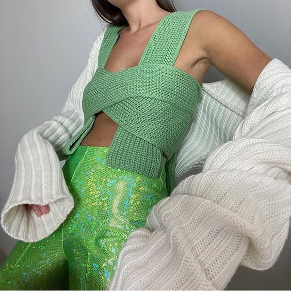 sleeveless knitted crop women sweater vest female pullover tank jumper summer y2k women's bandage sweater 210419, White
sleeveless knitted crop women sweater vest female pullover tank jumper summer y2k women's bandage sweater 210419, White
