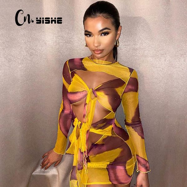 cnyishe elegant print mini dress bodycon long sleeve round neck autumn cut-out sheer mesh dresses women streetwear vestidos 210419, Black;gray
cnyishe elegant print mini dress bodycon long sleeve round neck autumn cut-out sheer mesh dresses women streetwear vestidos 210419, Black;gray