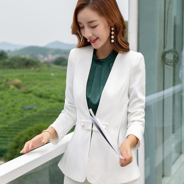 women's suits & blazers formal regular work uniform office lady white black ol business wear autumn long sleeve suit jacket clothing 
women's suits & blazers formal regular work uniform office lady white black ol business wear autumn long sleeve suit jacket clothing