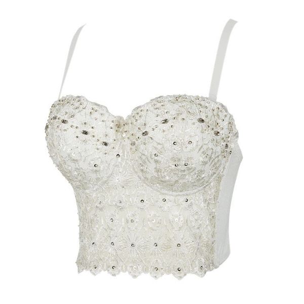 wedding undergarments bralette women's bras cropped vest plus size corset beaded 3/4 cup bridal underwears, White 
wedding undergarments bralette women's bras cropped vest plus size corset beaded 3/4 cup bridal underwears, White