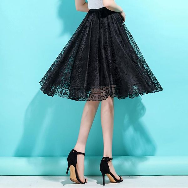 skirts lace skirt women's summer high waist slim loose large a-line covering crotch big swing hollow out, Black
skirts lace skirt women's summer high waist slim loose large a-line covering crotch big swing hollow out, Black