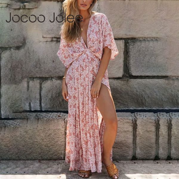 deep v neck batwing long dress elegant floral print split maxi summer beach party sundress 210428, Black;gray
deep v neck batwing long dress elegant floral print split maxi summer beach party sundress 210428, Black;gray