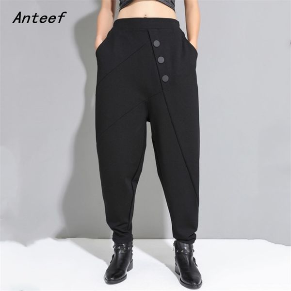 black plus size high waist casual loose autumn winter ladies trousers harem pants women streetwear clothes 210517, Black;white
black plus size high waist casual loose autumn winter ladies trousers harem pants women streetwear clothes 210517, Black;white