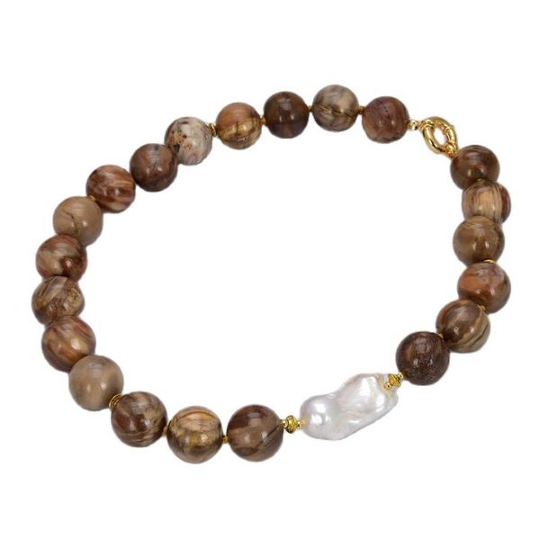 chokers jk natural stone 20'' 18mm petrified wood jaspers gems white keshi baroque pearl necklace fashion lady jewelry, Golden;silver
chokers jk natural stone 20'' 18mm petrified wood jaspers gems white keshi baroque pearl necklace fashion lady jewelry, Golden;silver