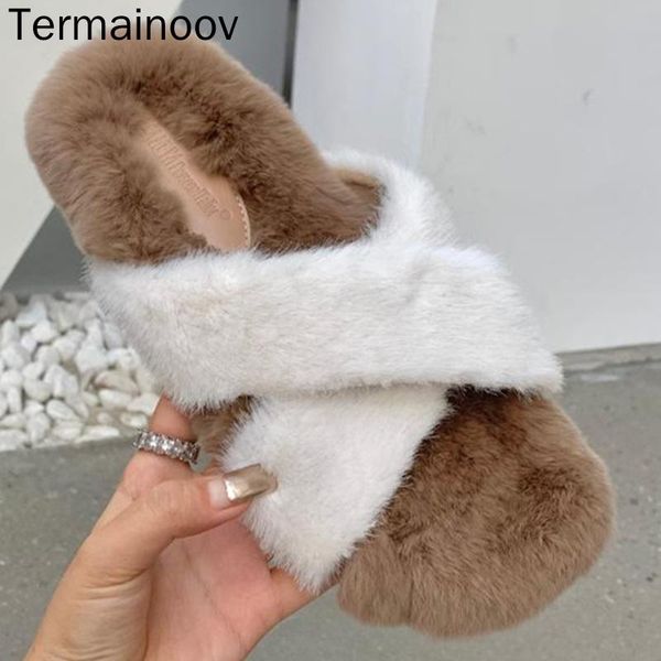 slippers termainoov women short plush warm shoes cross opened toe winter home slidders non-slip flats female indoor, Black
slippers termainoov women short plush warm shoes cross opened toe winter home slidders non-slip flats female indoor, Black