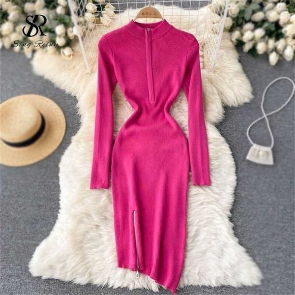 singreiny design irregular knitted dress fashion korean elastic slim autumn winter bodycon zipper split sweater 211112, Black;gray
singreiny design irregular knitted dress fashion korean elastic slim autumn winter bodycon zipper split sweater 211112, Black;gray