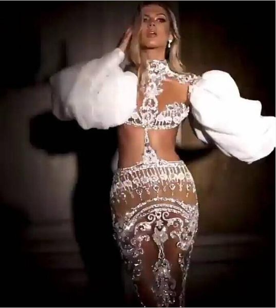 women dress puffy sleeve silver crystal white lace mermaid backless long sleeve high neck yousef aljasmi kendal jenner, Black;pink
women dress puffy sleeve silver crystal white lace mermaid backless long sleeve high neck yousef aljasmi kendal jenner, Black;pink