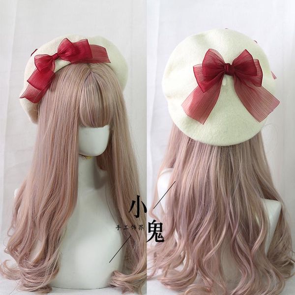 party masks japanese kawaii beret hat lolita teenage heart sweet woolen handmade cute lace bowknot warm autumn winter painter headdress
party masks japanese kawaii beret hat lolita teenage heart sweet woolen handmade cute lace bowknot warm autumn winter painter headdress