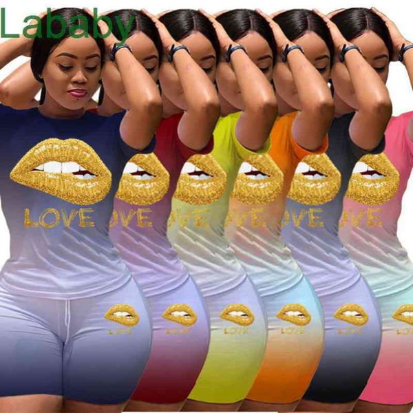 women tracksuits two pieces set deisgner short sleeve t-shirt shorts solid color yoga outfits lip letter printed plus size sportwear, Gray
women tracksuits two pieces set deisgner short sleeve t-shirt shorts solid color yoga outfits lip letter printed plus size sportwear, Gray