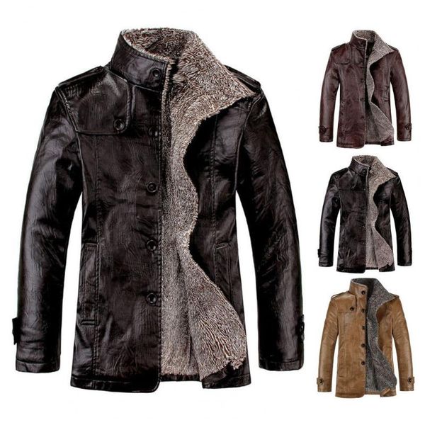 men's trench coats casual jacket coat solid color plush faux leather high neck business winter bomber windbreaker streetwear, Tan;black
men's trench coats casual jacket coat solid color plush faux leather high neck business winter bomber windbreaker streetwear, Tan;black