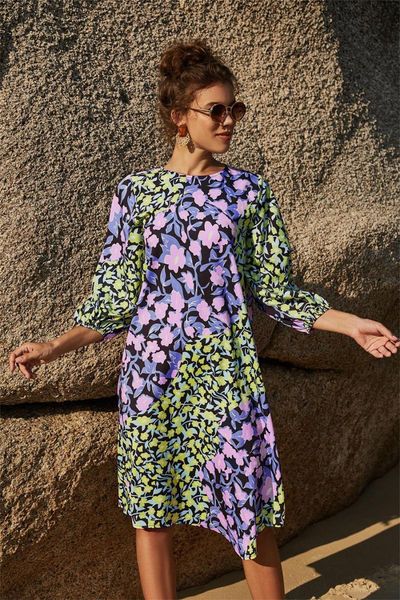 casual dresses fashion women dress ladies o-neck three quarter sleeve floral print party loose knee-length girls vestidos, Black;gray
casual dresses fashion women dress ladies o-neck three quarter sleeve floral print party loose knee-length girls vestidos, Black;gray
