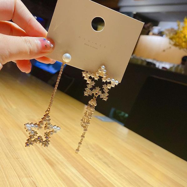 dangle & chandelier s925 needle exaggerating asymmetric big five star tassel earrings for women female korean temperament fashion jewelry, Silver
dangle & chandelier s925 needle exaggerating asymmetric big five star tassel earrings for women female korean temperament fashion jewelry, Silver