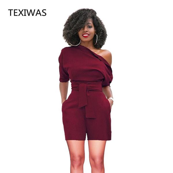 women's jumpsuits & rompers texiwas one shoulder summer runway playsuit women bodysuit pockets belt womens jumpsuit shorts pants party, Black;white
women's jumpsuits & rompers texiwas one shoulder summer runway playsuit women bodysuit pockets belt womens jumpsuit shorts pants party, Black;white