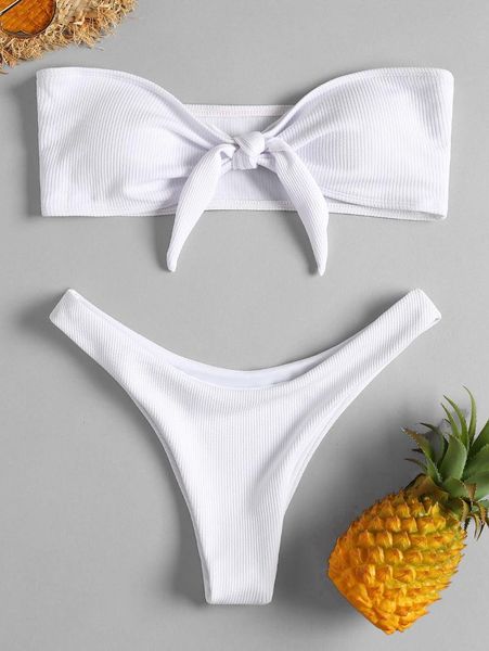 women's swimwear fashion 2 pieces set, female solid color sleeveless strapless bowknot + bikini panties for summer, White;black
women's swimwear fashion 2 pieces set, female solid color sleeveless strapless bowknot + bikini panties for summer, White;black