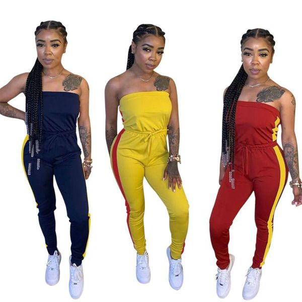 color block patchwork sleeveless bodycon jumpsuit autumn activewear workout off shoulder backless overall for women women's jum, Black;white
color block patchwork sleeveless bodycon jumpsuit autumn activewear workout off shoulder backless overall for women women's jum, Black;white