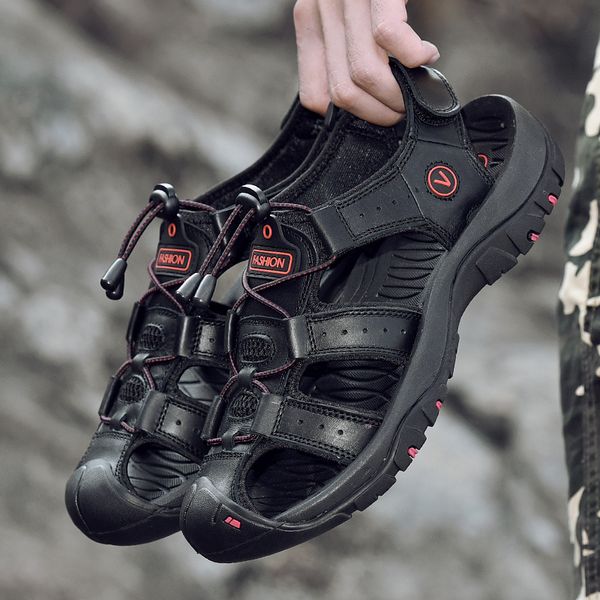 summer men sandals genuine leather men casual shoes outdoor men leather sandals for beach shoes roman shoes plus size 38-48, Black
summer men sandals genuine leather men casual shoes outdoor men leather sandals for beach shoes roman shoes plus size 38-48, Black