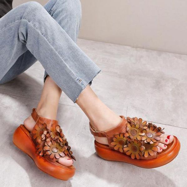 sandals yourseason ladies floral back strap wedges genuine leather hook loop female casual platform 2021 vintage shoes summer, Black
sandals yourseason ladies floral back strap wedges genuine leather hook loop female casual platform 2021 vintage shoes summer, Black