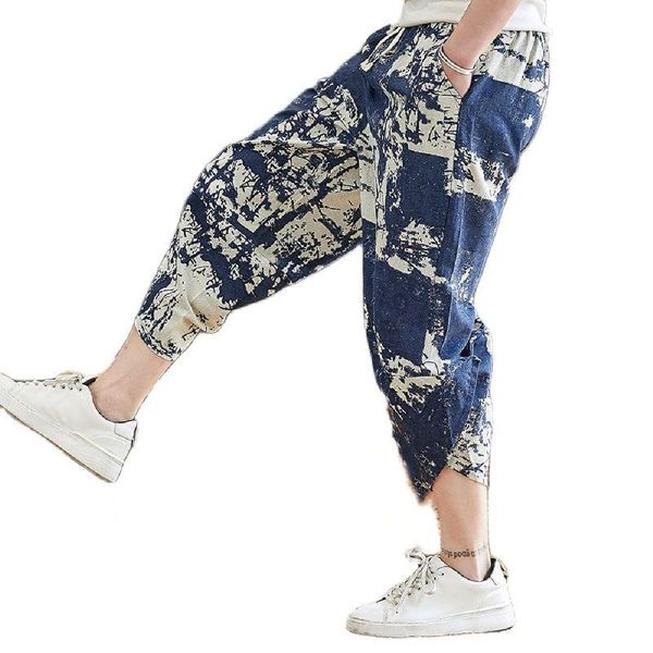 men's pants summer men 's cotton linen shorts casual loose sports harem capri plus size breeches, Black
men's pants summer men 's cotton linen shorts casual loose sports harem capri plus size breeches, Black