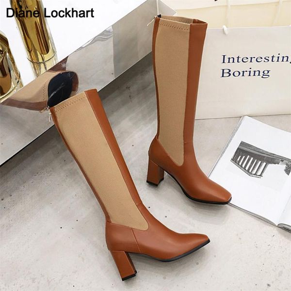 boots fashion woman square heel knee-high classic toe pu leather slip-on party dress dance shoes botas mujer, Black
boots fashion woman square heel knee-high classic toe pu leather slip-on party dress dance shoes botas mujer, Black