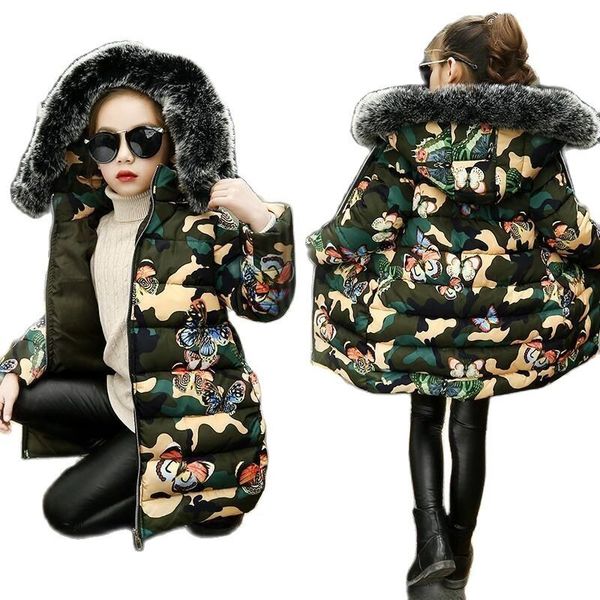 4-12 years girls long down jacket winter butterfly camouflage coats for girls parkas hooded children windproof outerwear, Blue;gray
4-12 years girls long down jacket winter butterfly camouflage coats for girls parkas hooded children windproof outerwear, Blue;gray