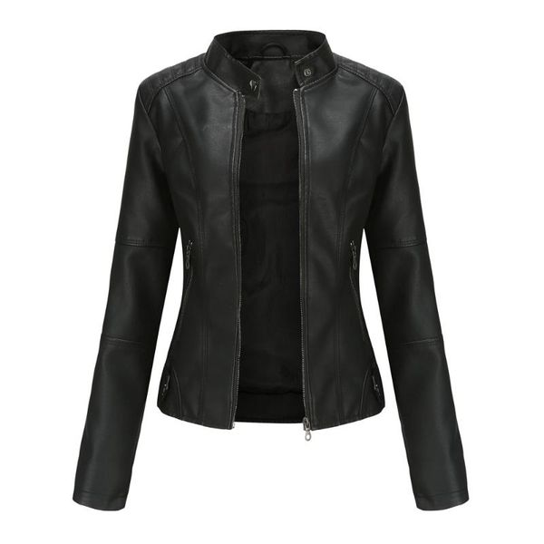 women's leather & faux spring autumn women jacket biker red coat pu motorcycle jackets slim short streetwear outerwear, Black
women's leather & faux spring autumn women jacket biker red coat pu motorcycle jackets slim short streetwear outerwear, Black