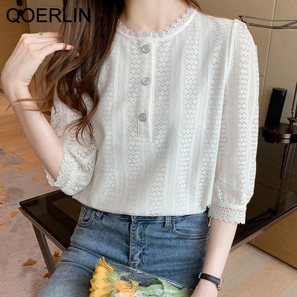 women's blouses & shirts qoerlin lace summer three quarter sleeves 2021 hollow out chic temperament white shirt buttons blusa mujer 2xl
women's blouses & shirts qoerlin lace summer three quarter sleeves 2021 hollow out chic temperament white shirt buttons blusa mujer 2xl