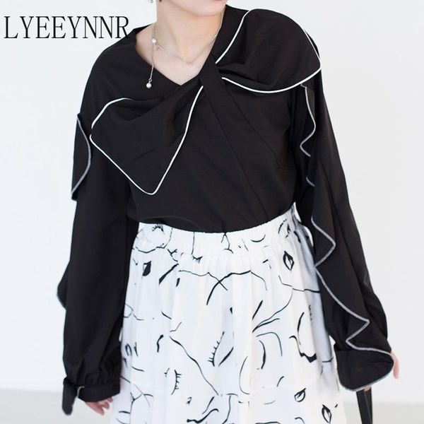 women's blouses & shirts lyeeynnr bright line black women ruffles patchwork long sleeve elegant blouse o neck contrast color casual lad, White
women's blouses & shirts lyeeynnr bright line black women ruffles patchwork long sleeve elegant blouse o neck contrast color casual lad, White