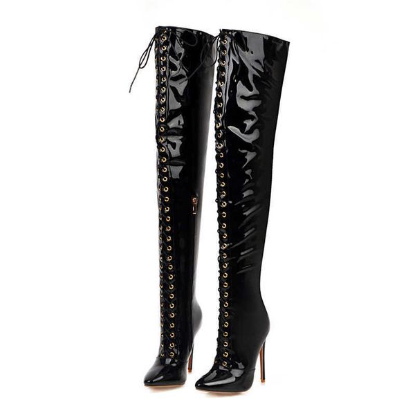 high heels boots women over the knee boots pointed toe lace-up thigh high boots female fetish dancing shoes big size 34 48 210429, Black
high heels boots women over the knee boots pointed toe lace-up thigh high boots female fetish dancing shoes big size 34 48 210429, Black