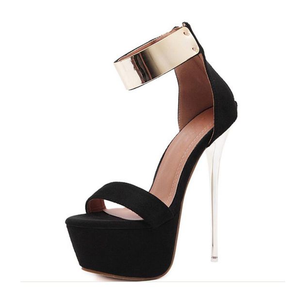 sandals summer women super high heel ladies flock ankle with ring platform 16cm thin-heeled shoes xkd4257, Black
sandals summer women super high heel ladies flock ankle with ring platform 16cm thin-heeled shoes xkd4257, Black