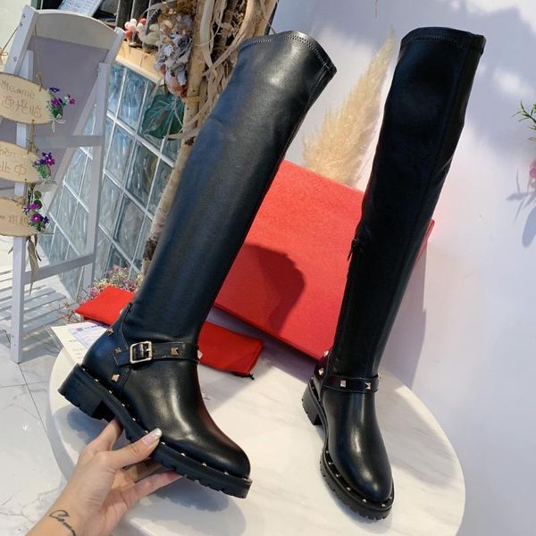 boots large size34-42 women platform round toe metal decoration genuine leather over the knee botas de mujer designer shoes, Black
boots large size34-42 women platform round toe metal decoration genuine leather over the knee botas de mujer designer shoes, Black