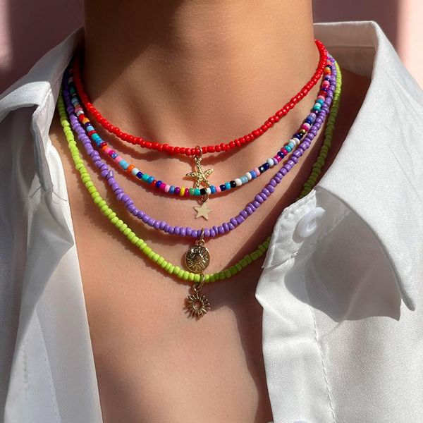chains korea cute coin starfish charm handmade beaded necklace for women rainbow color simple short choker summer jewelry, Silver
chains korea cute coin starfish charm handmade beaded necklace for women rainbow color simple short choker summer jewelry, Silver